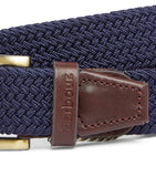 Barbour leather-trimmed woven belt, imported from the UK