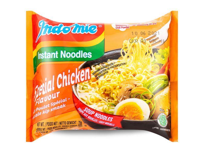 Indomie Special Chicken instant noodles multipack, imported from the UK