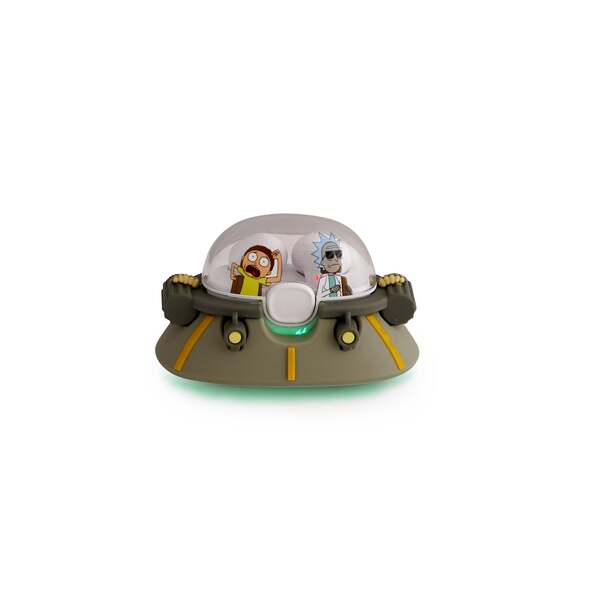 Lazerbuilt Rick and Morty Space Cruiser TWS earphones, imported from the UK