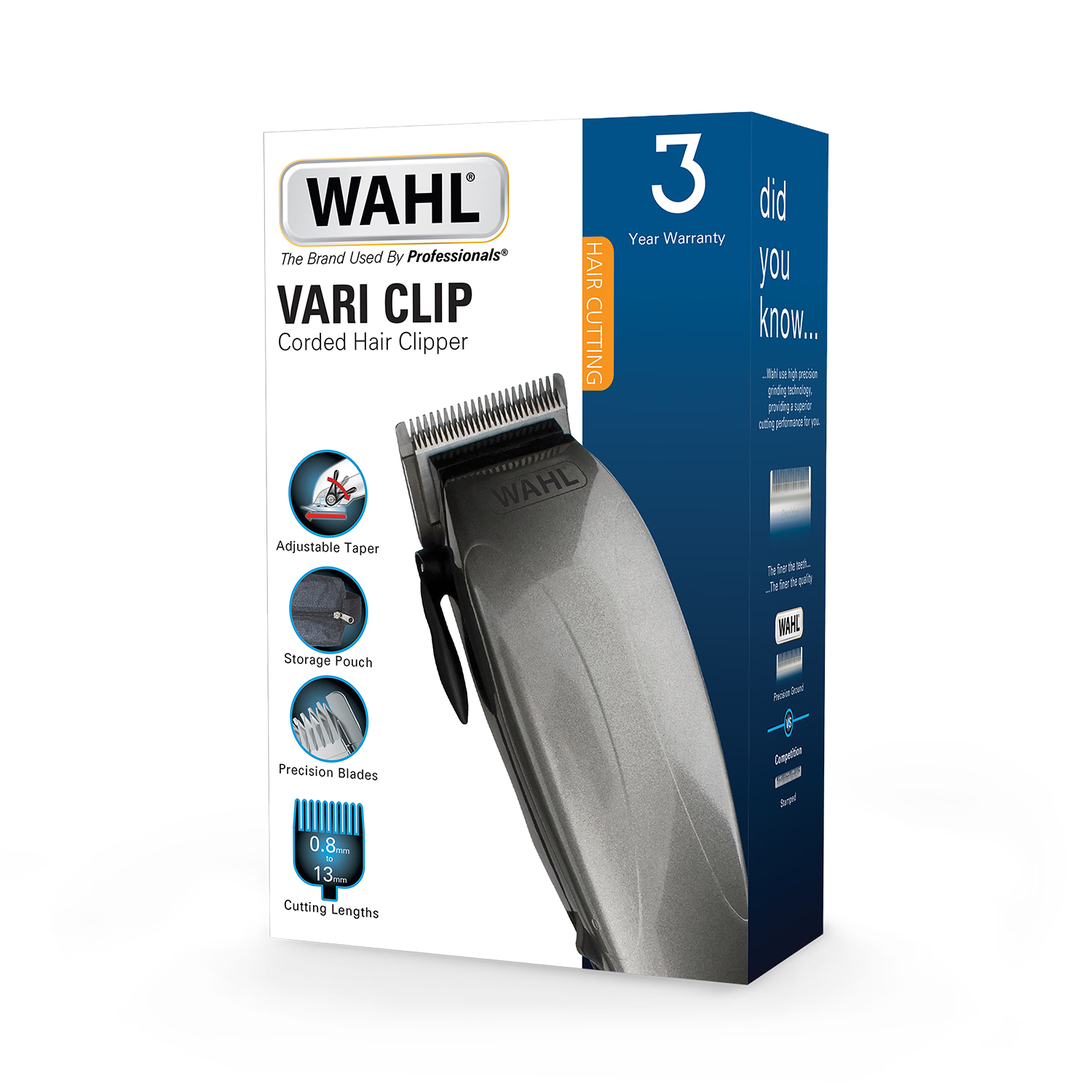 Wahl Vari-Clip mains clipper set with combs, imported from the UK