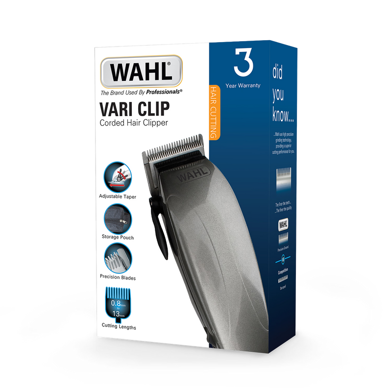 Wahl Vari-Clip mains clipper set with combs, imported from the UK