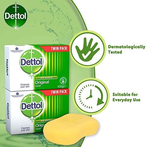 Dettol Original Antibacterial Hand Soap Bar 2 X 100g GOODS Superdrug   