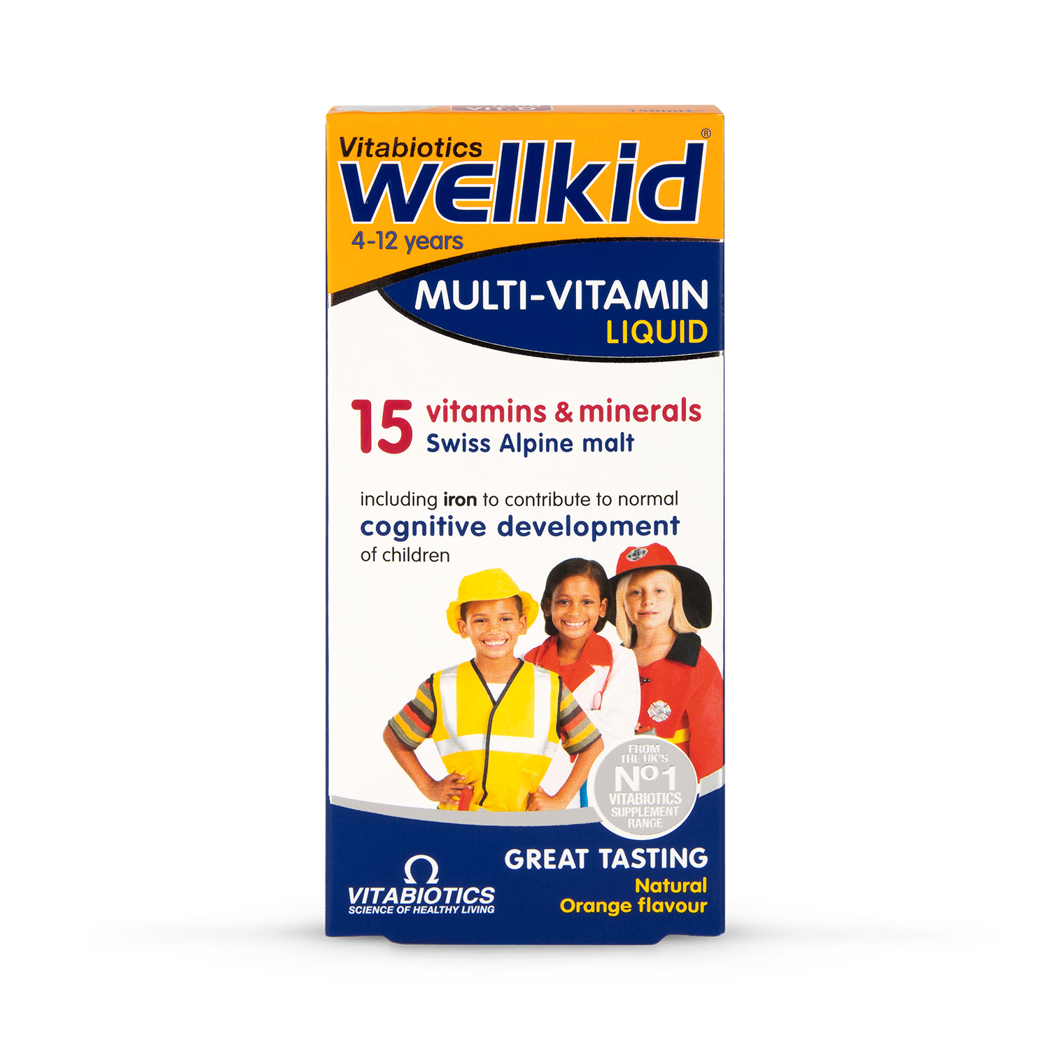 Vitabiotics Wellkid Multivitamin Liquid Orange 150ml (British brand)