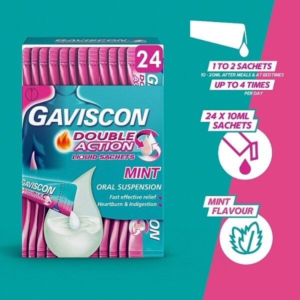 Gaviscon Heartburn Double Action Liquid Sachets 24s GOODS Superdrug   