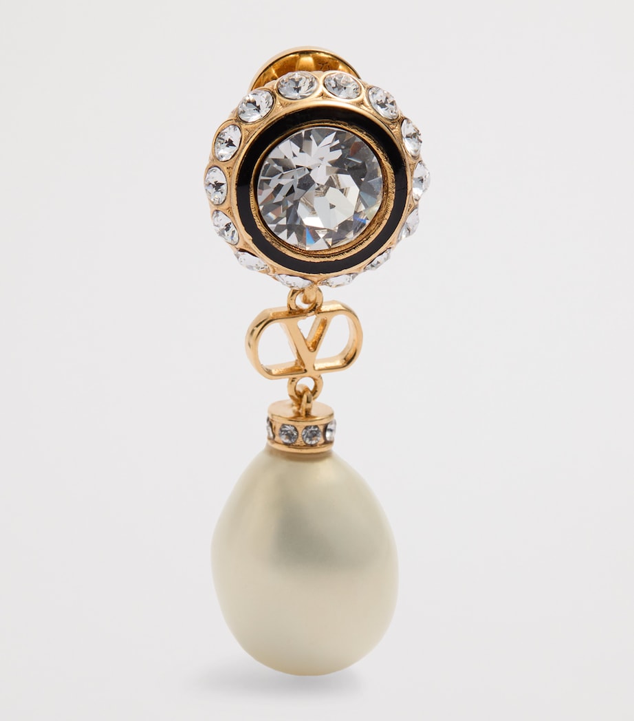 Valentino Garavani crystal VLogo signature earrings - British product