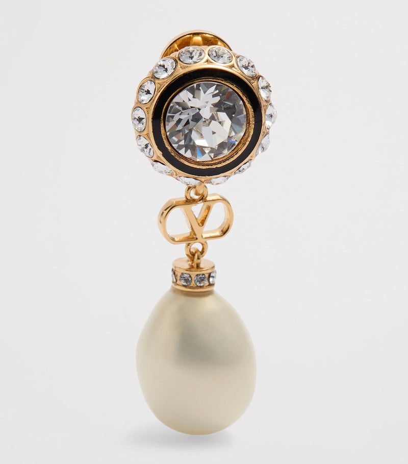 Valentino Garavani crystal VLogo signature earrings - British product