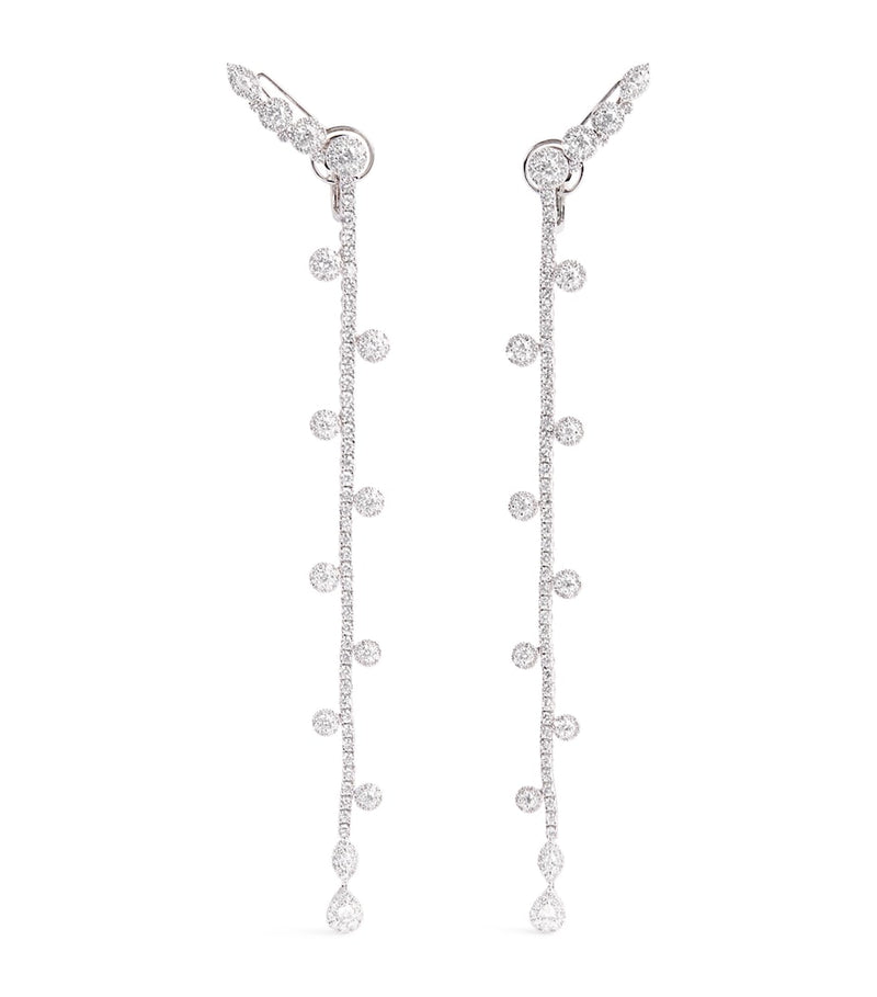 Yeprem white gold and diamond drop earrings (British brand)