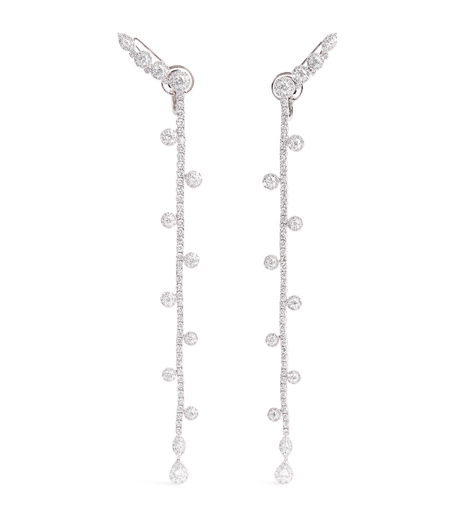 Yeprem white gold and diamond drop earrings (British brand)
