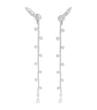 Yeprem white gold and diamond drop earrings (British brand)