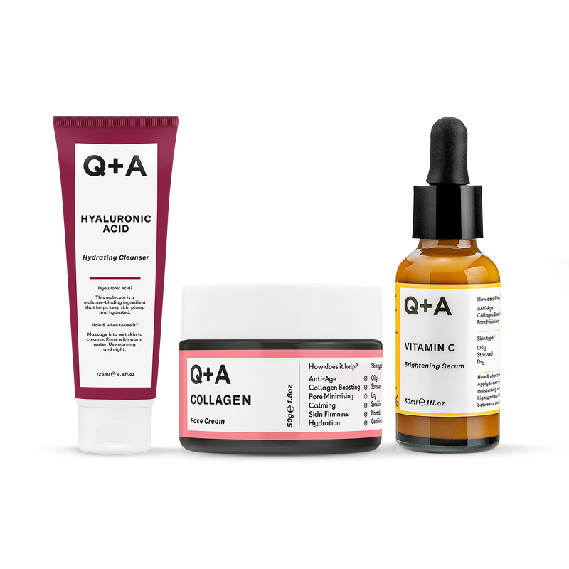 Q+A Glow Regime complete skincare set - British product