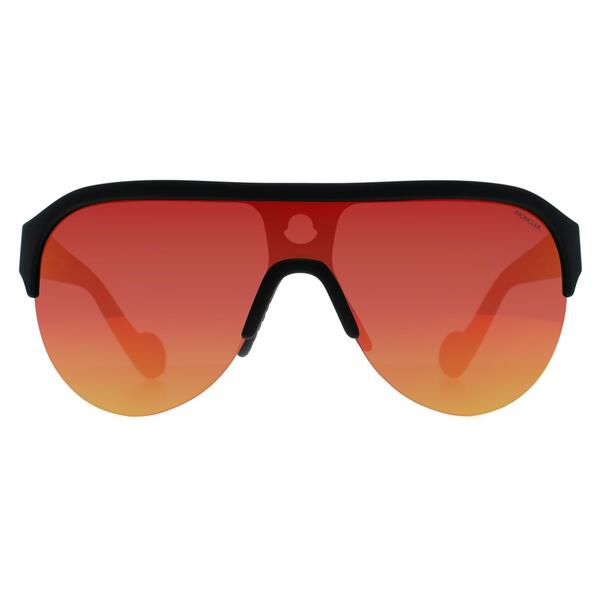 Moncler ML0049 unisex sunglasses matte black red mirror (British brand)