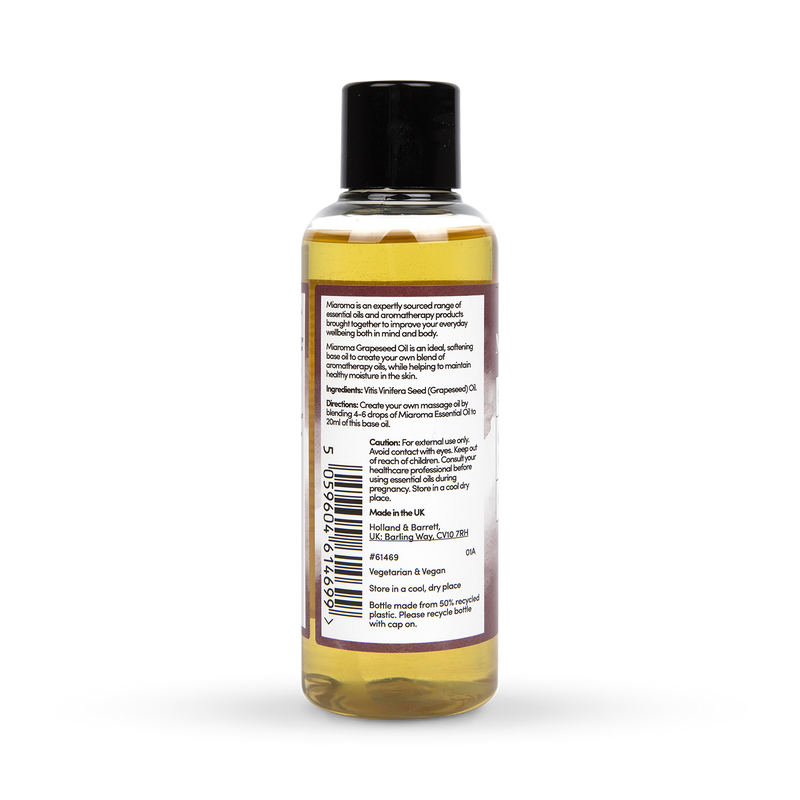 Miaroma Grapeseed Base Oil Pure Grape Seed 100ml, imported from the UK