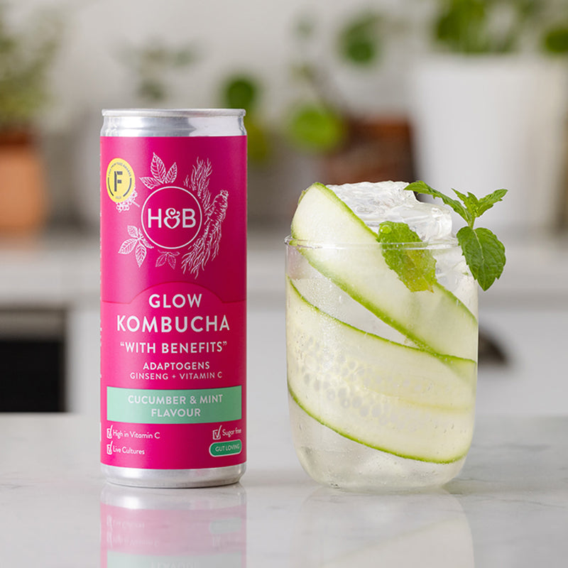 Holland & Barrett Glow Kombucha 250ml beverage, UK version