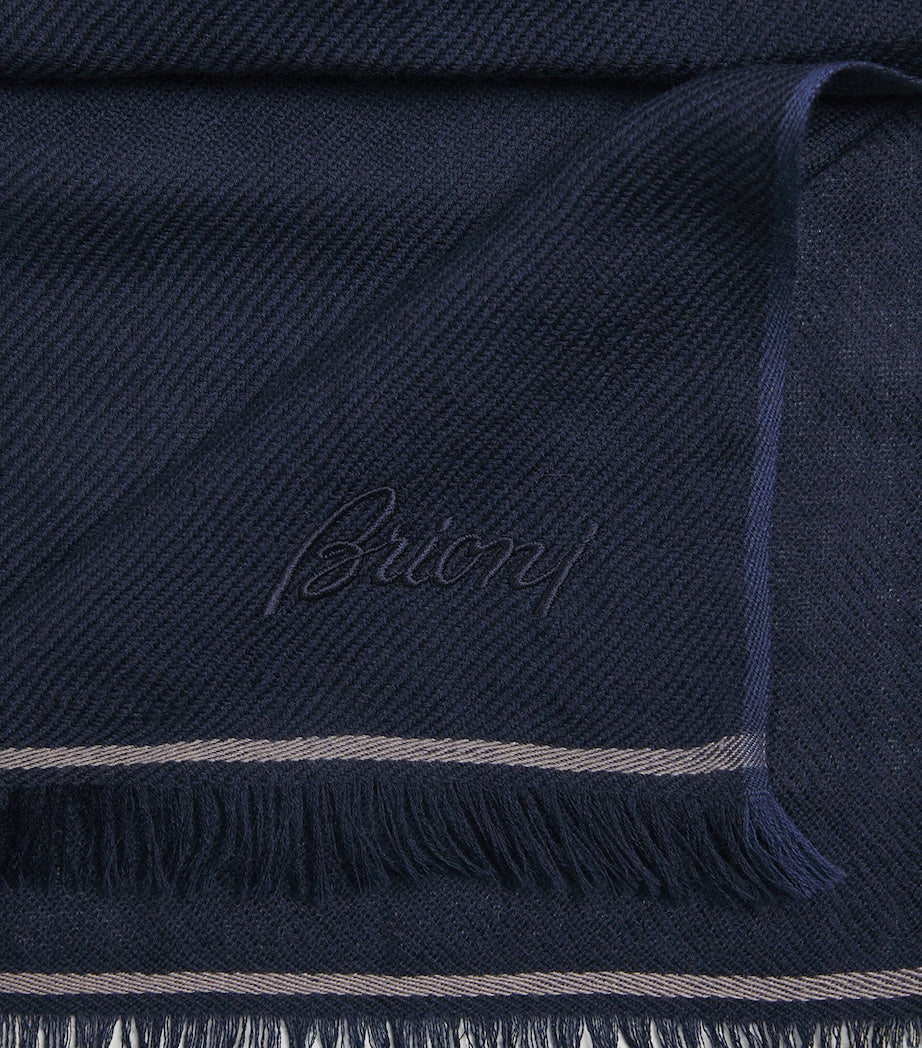 Brioni cashmere fringed scarf 70x200cm (British brand)