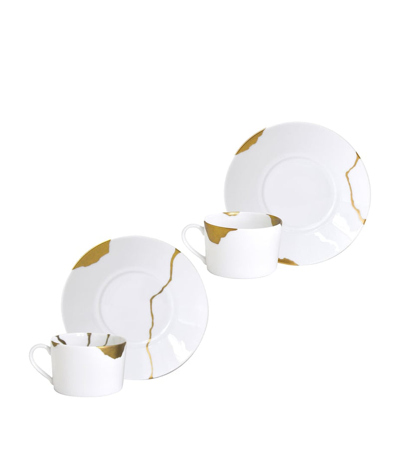 Bernardaud Kintsugi breakfast cups and saucers set of 2 - British product