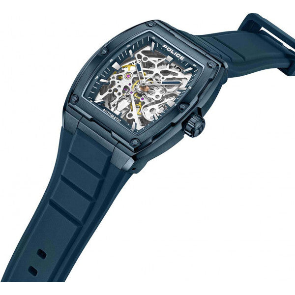 Police Blue Mens Skeletor watch - British product