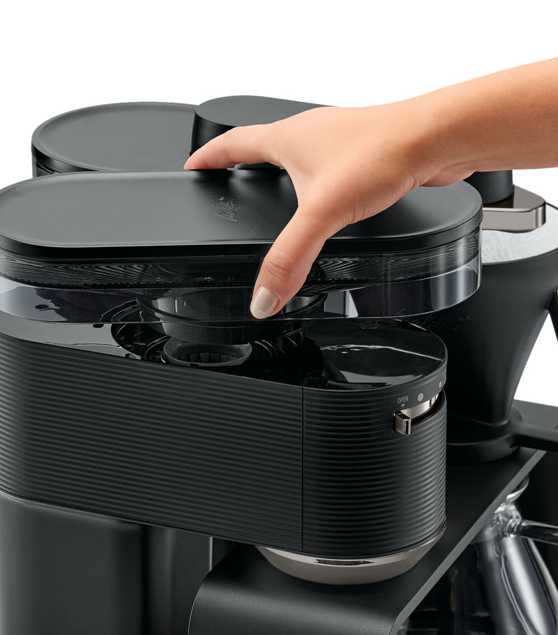 Melitta EPOS Chrome coffee machine with grinder, imported from the UK
