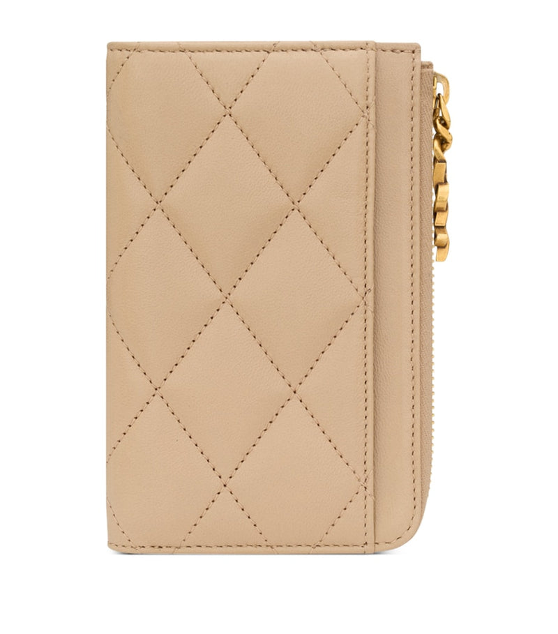 Saint Laurent matelassé zip-up card holder - British product