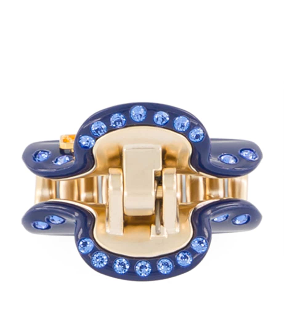 Alexandre de Paris gold-plated crystal-embellished claw hair clip, UK version