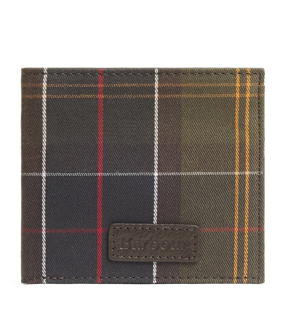 Barbour tartan leather-detail wallet (British brand)