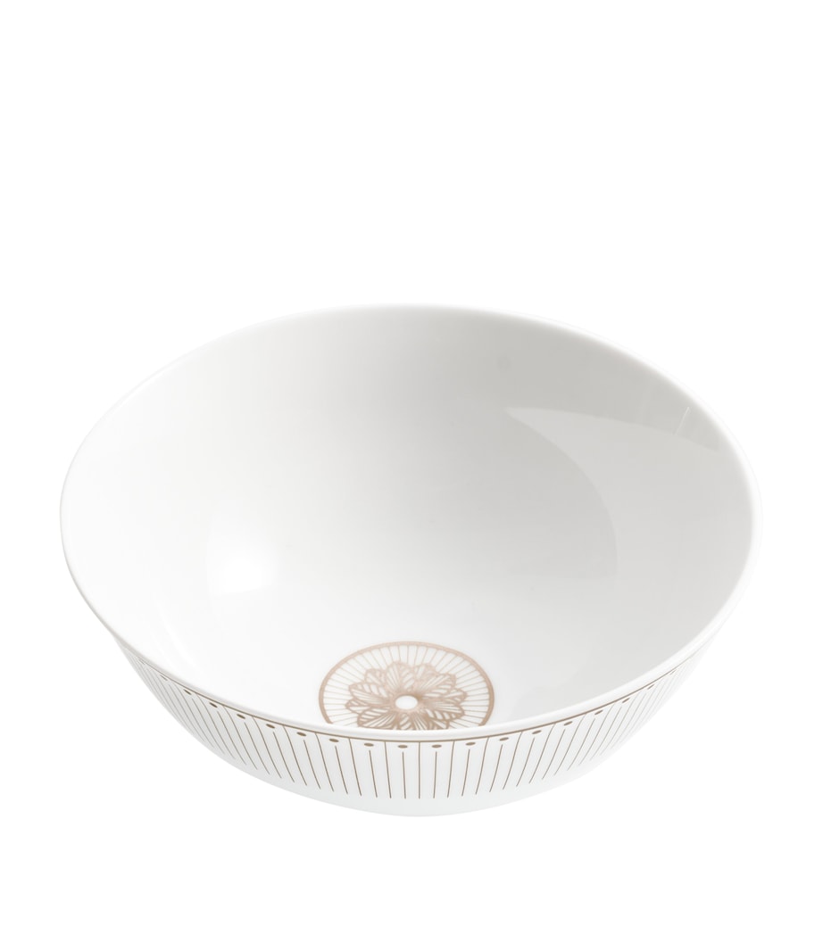 Christofle Malmaison porcelain rice bowl 12cm with platinum floral design (British brand)