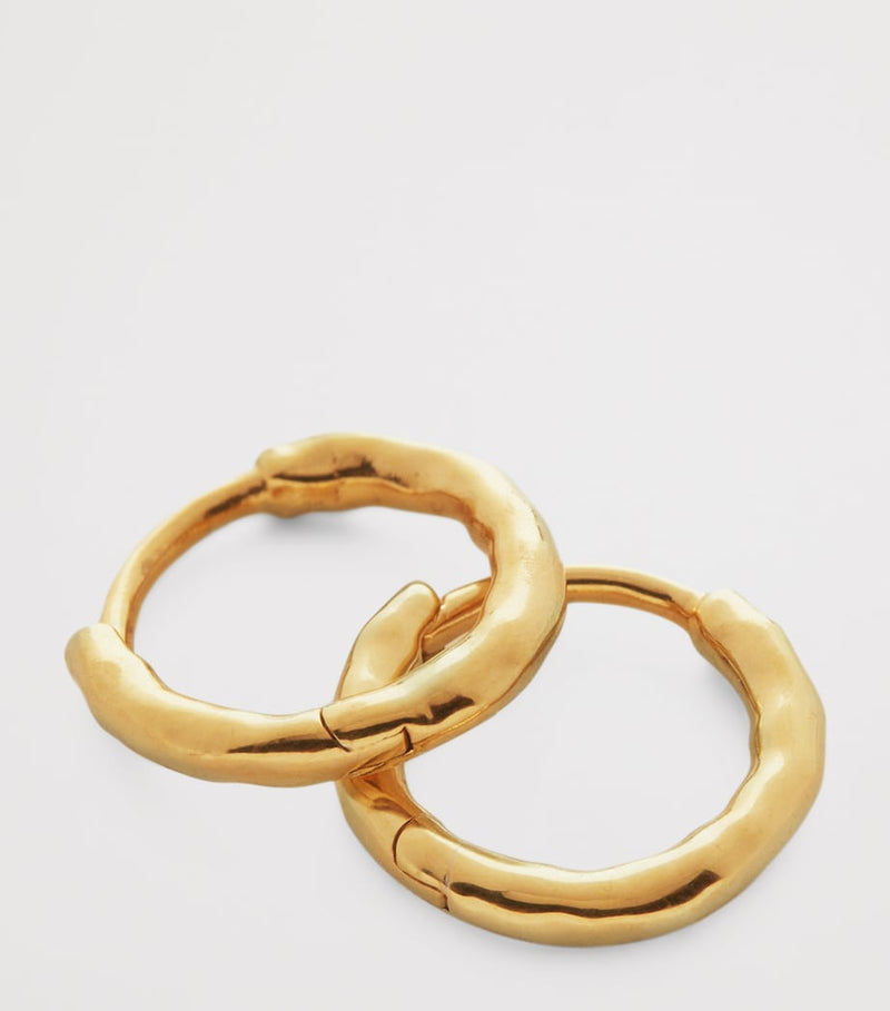 Monica Vinader gold vermeil mini huggie earrings, UK version