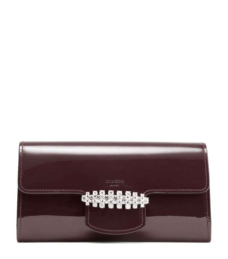 Jimmy Choo Bing patent leather wallet-on-chain (British brand)