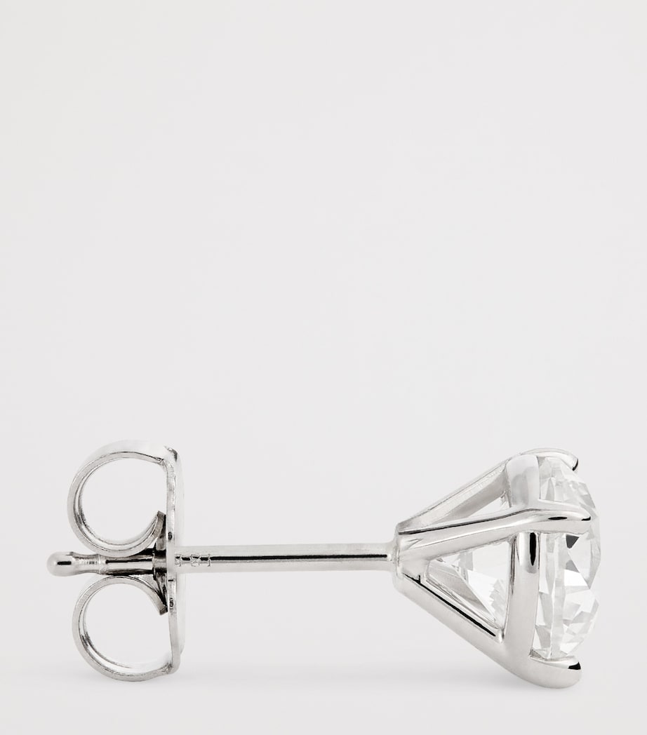 Harrods white gold diamond stud earrings 1.90ctw (British brand)