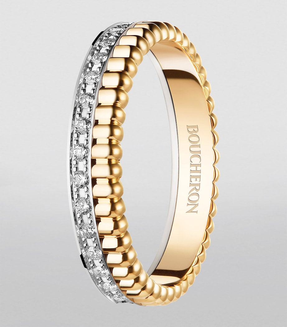 Boucheron Quatre Radiant wedding band with 33 diamonds, imported from the UK