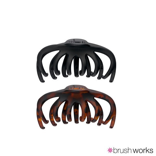 Brushworks matte octopus claw clips 2 pack, imported from the UK
