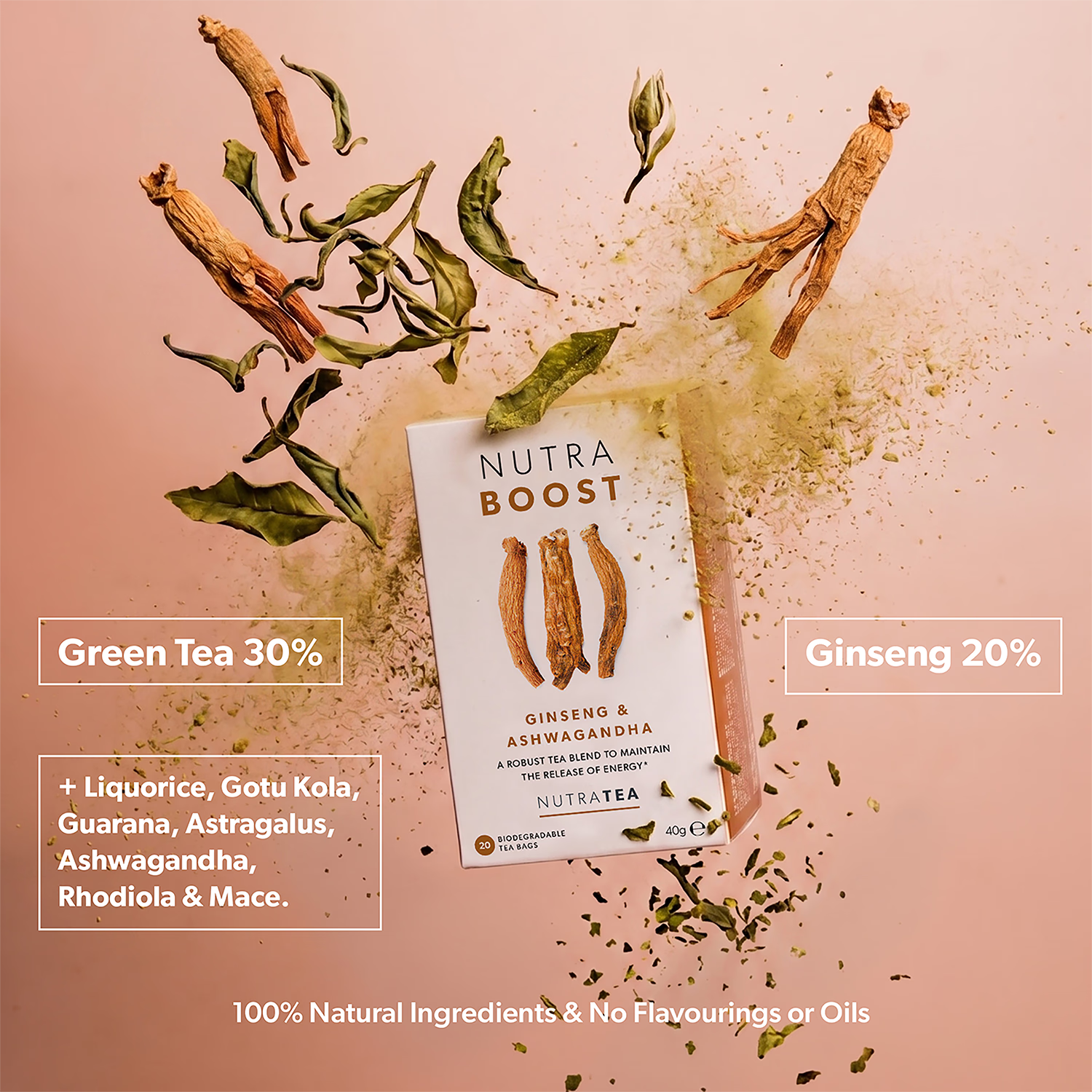 NutraBoost herbal tea 20 tea bags (British brand)