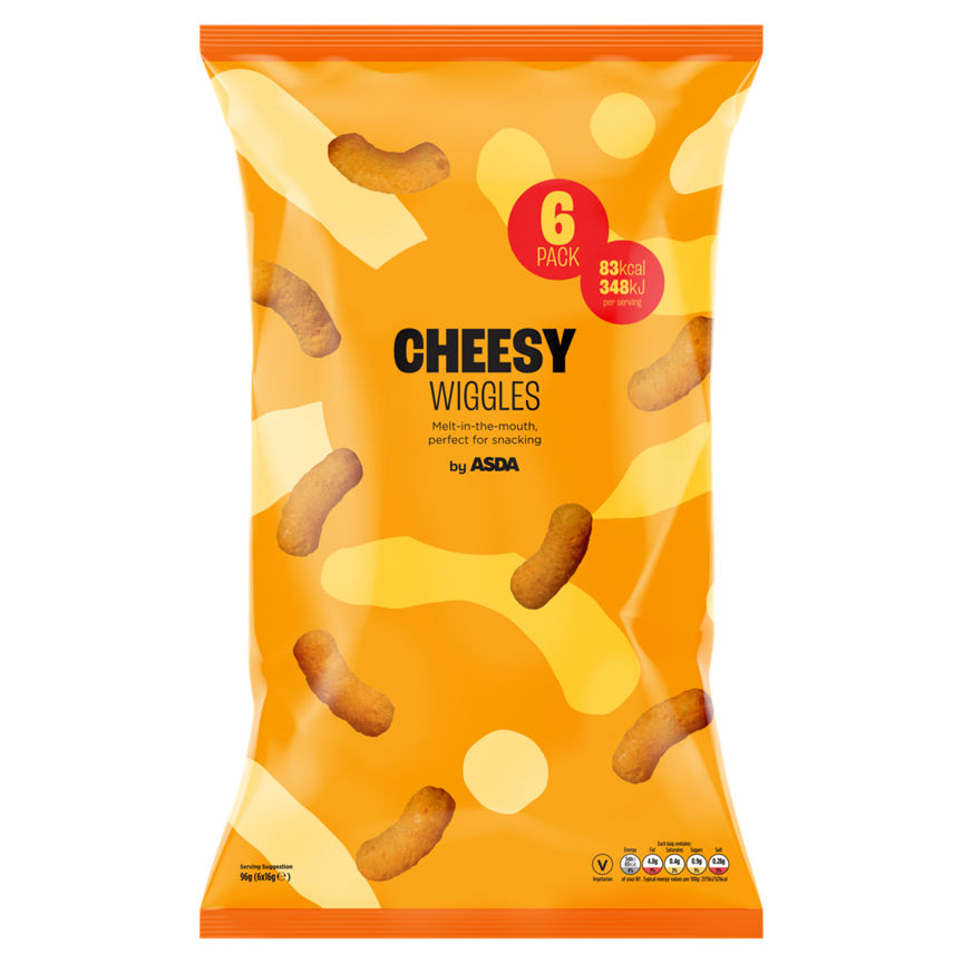 ASDA Cheesy Wiggles 6 x 16g (96g) GOODS ASDA   