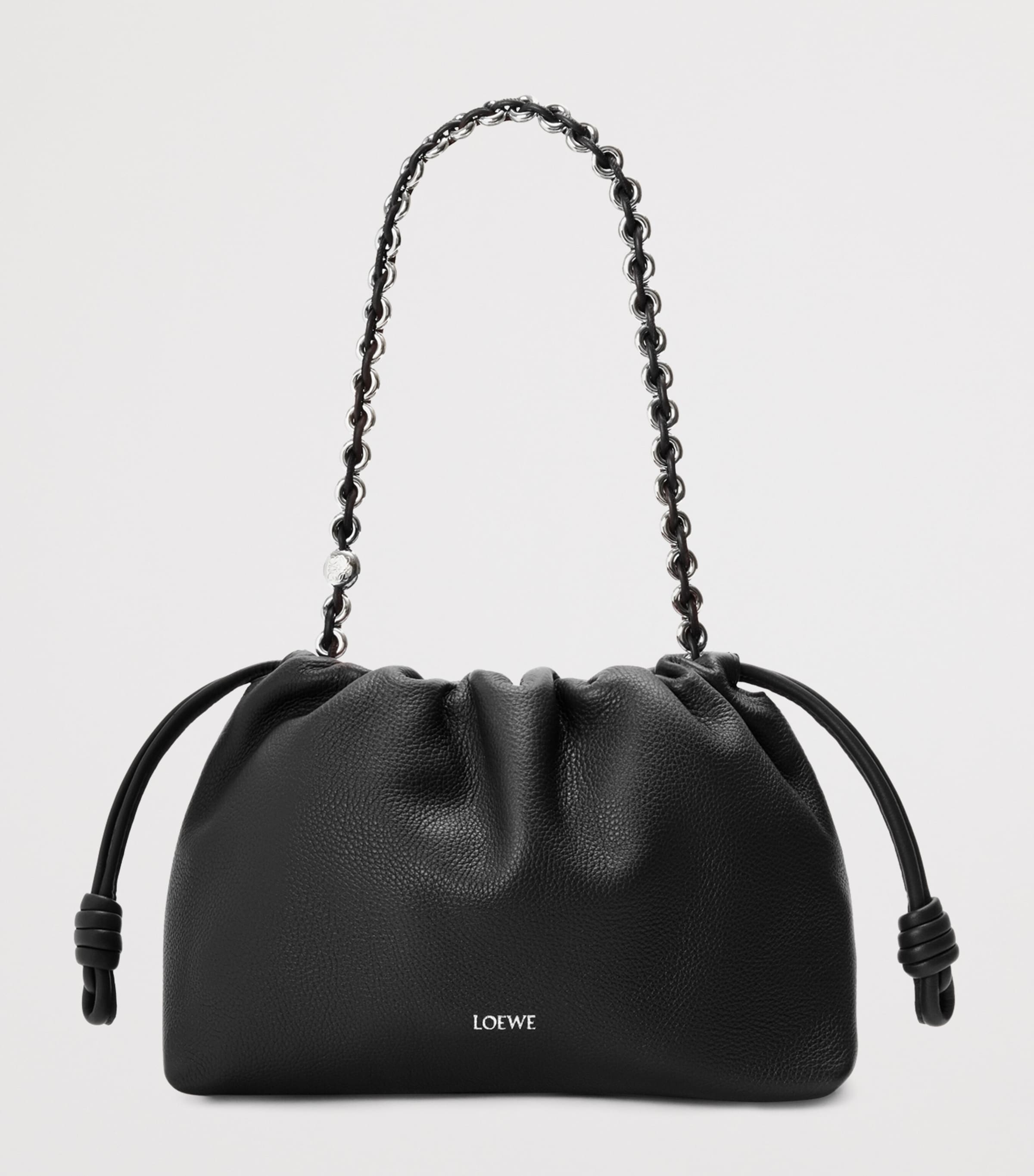 LOEWE Flamenco shoulder bag in leather with knotted drawstrings - British product