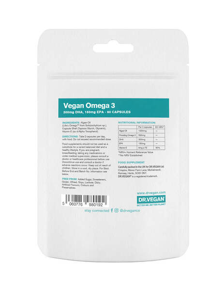 DR.VEGAN Vegan Omega 3 | 30 Day Supply | 2 Softgels Per Day GOODS Superdrug   