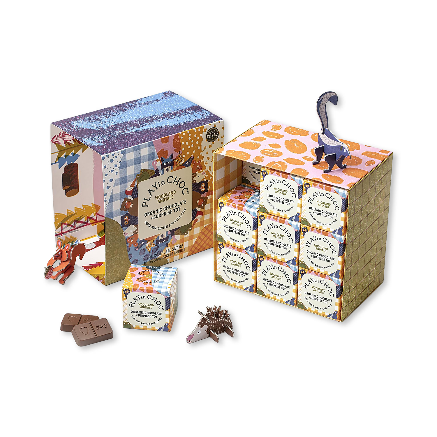 PLAYin CHOC ToyChoc Woodland Animals gift set - British product