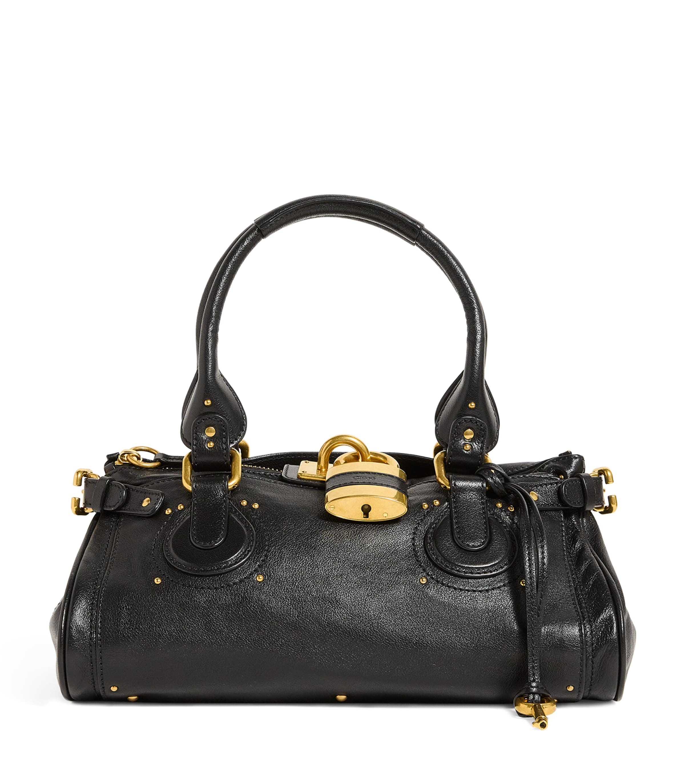 Chloé Paddington shoulder bag in glossy leather with gold-tone hardware (British brand)