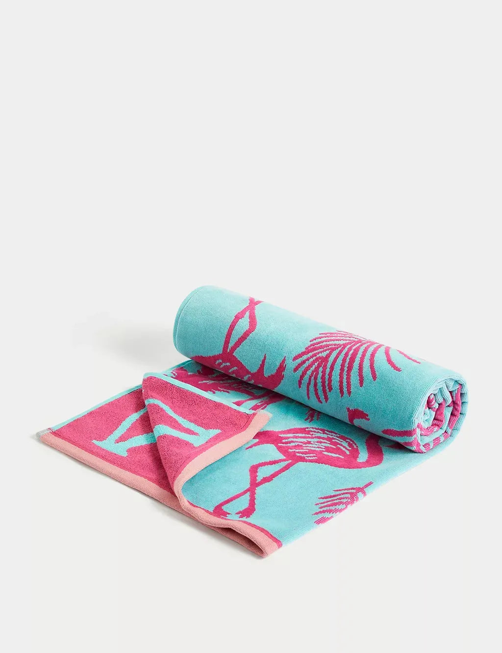 Pure Cotton Flamingo Beach Towel Bathroom M&S   