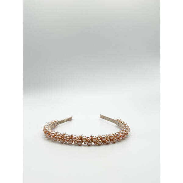 SVNX Minimal Pearl Headband in brown, UK version