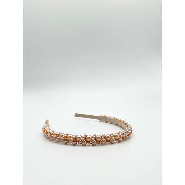 SVNX Minimal Pearl Headband in brown, UK version