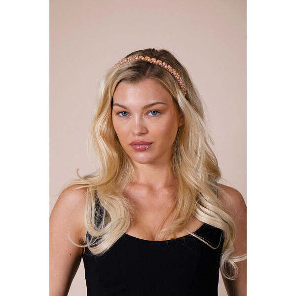SVNX Minimal Pearl Headband in brown, UK version