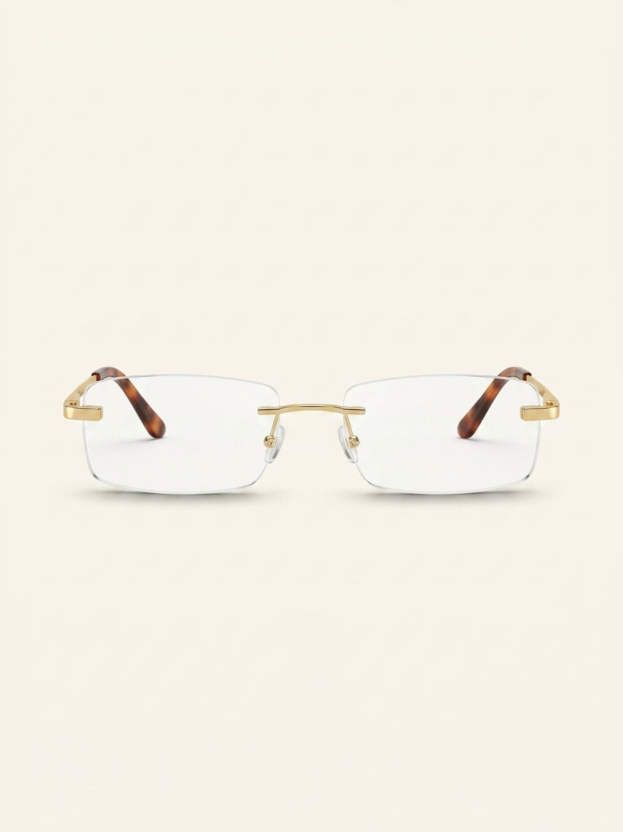 Cartier CT0092O rimless metal optical glasses with gold-toned hardware - British product
