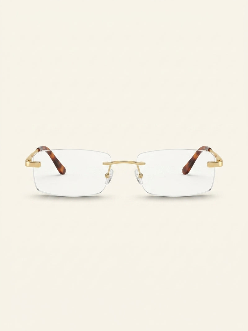 Cartier CT0092O rimless metal optical glasses with gold-toned hardware - British product