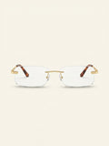 Cartier CT0092O rimless metal optical glasses with gold-toned hardware - British product