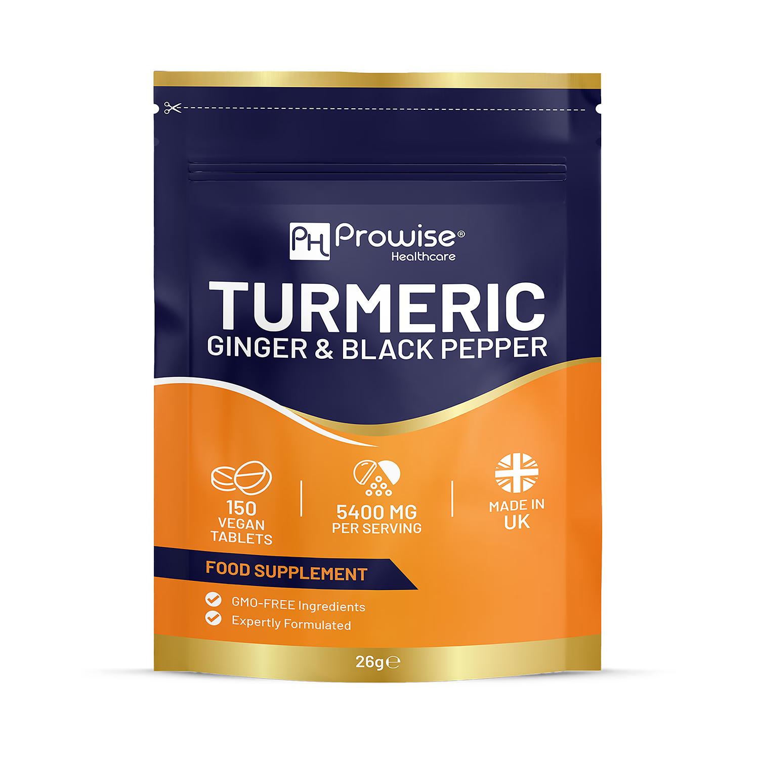 Prowise Healthcare turmeric tablets 5400mg 150 count - British product