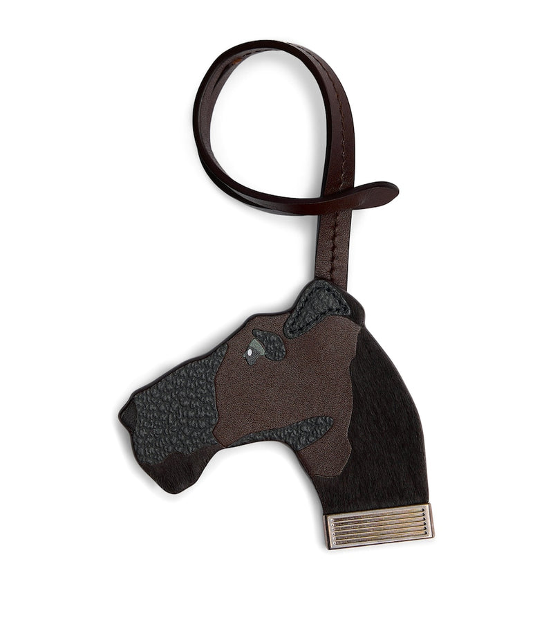 Dunhill leather dog charm marquetry inlay (British brand)