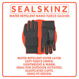 Sealskinz mens water repellent nano fleece gloves, imported from the UK