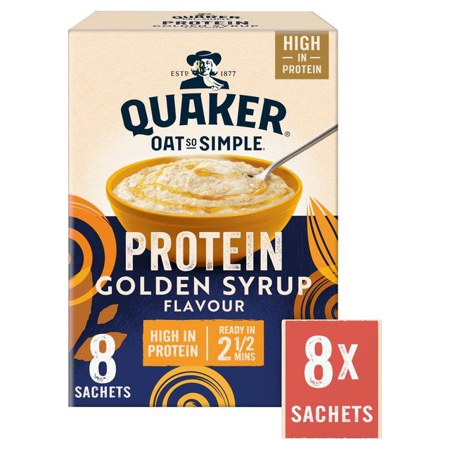 Quaker Oat So Simple Protein Golden Syrup Porridge Sachets Cereal   8 per pack Cereals M&S   