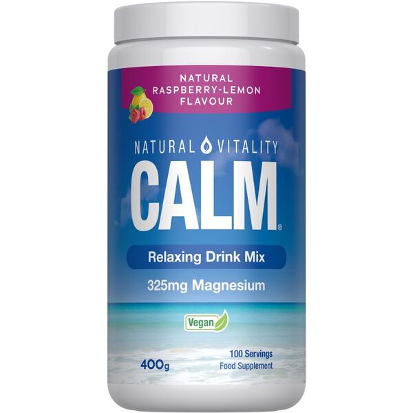 Natural Vitality magnesium drink mix raspberry lemon 400g, UK version