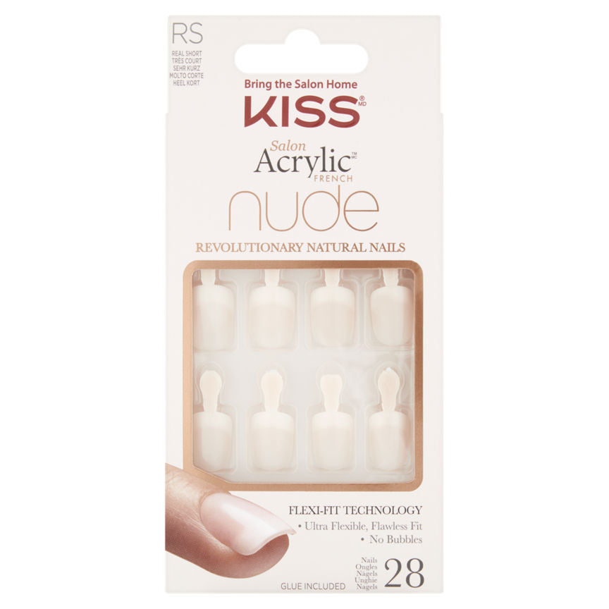 Kiss 28 Real Short Nude Nails Make Up & Beauty Accessories ASDA   