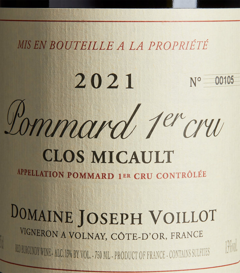 Domaine Joseph Voillot Le Clos Micault 2021 Burgundy wine 75cl - British product